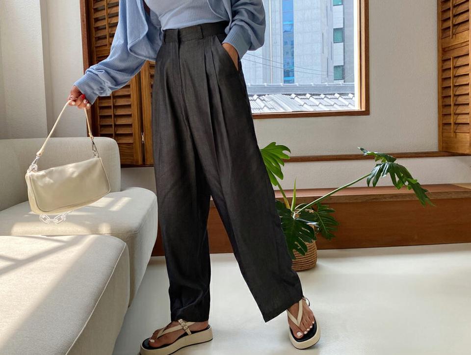 ワイドデニムパンツ・全2色・t57658 レディース 【pt】 パンツ ズボン ロングパンツ デニム シンプル カジュアル ワイド 大人 春 夏 韓国 ファッション