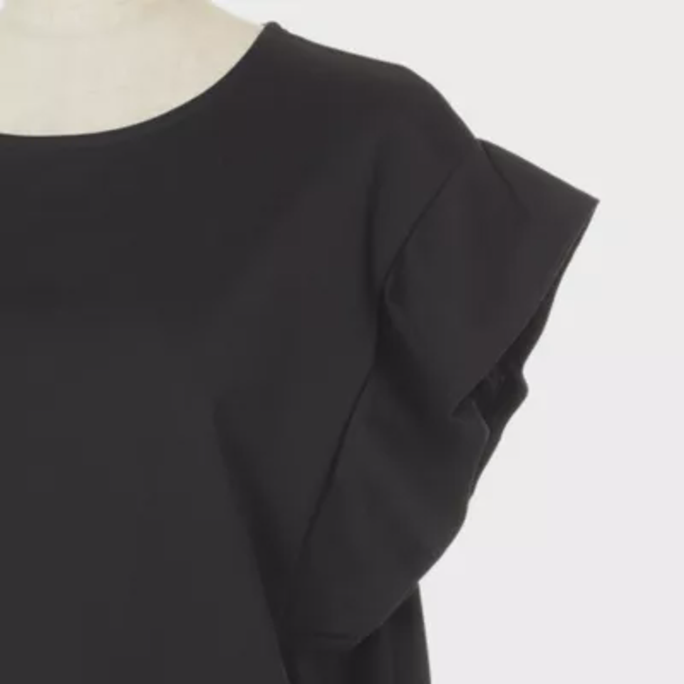 【洗える】フレンチフリル袖カットソー