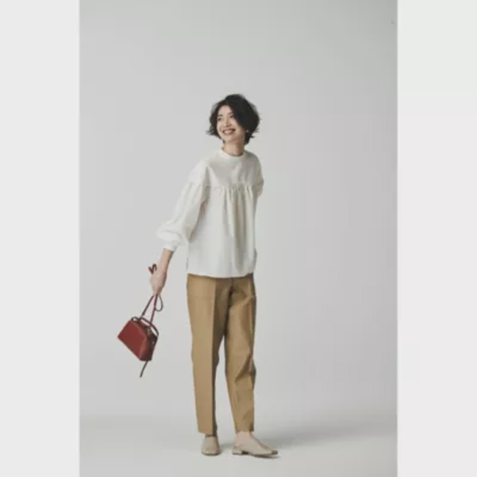 【洗える】しわになりにくい！バックリボンブラウス