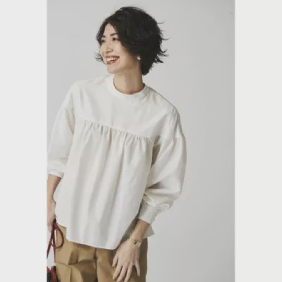 【洗える】しわになりにくい！バックリボンブラウス