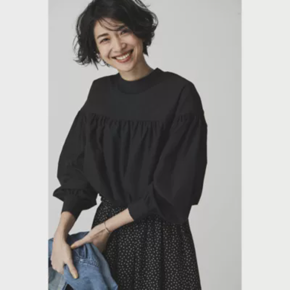 【洗える】しわになりにくい！バックリボンブラウス