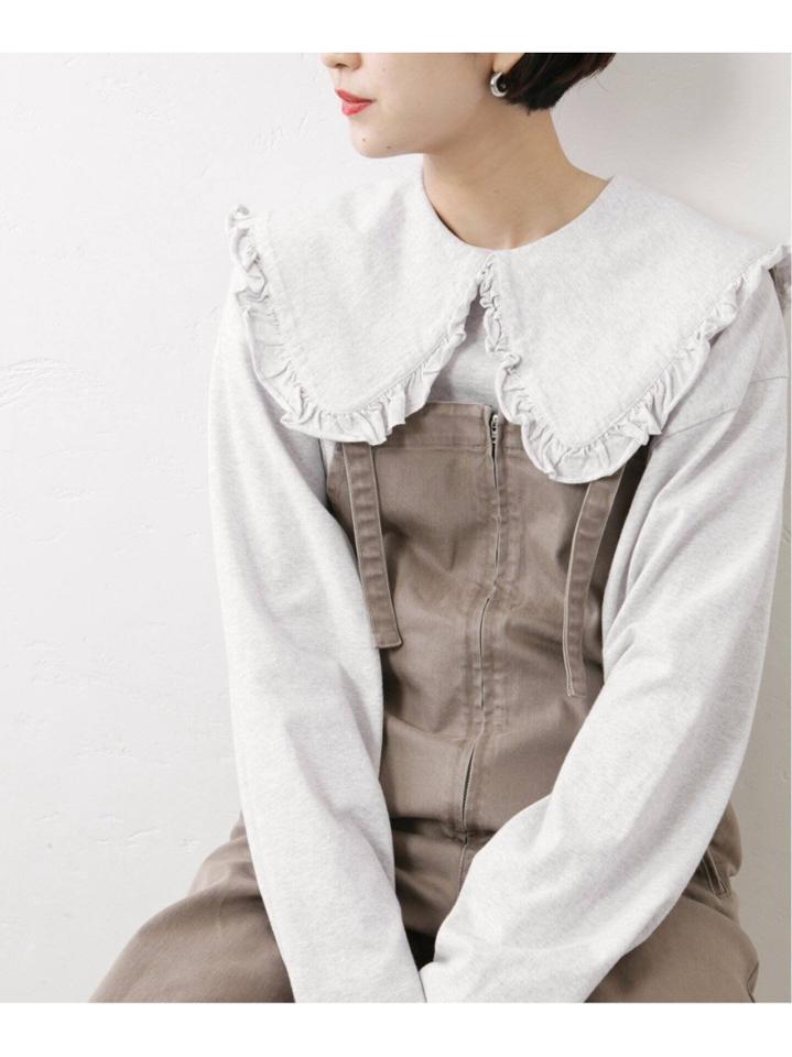 <<予約>>【HOLIDAY】SUPER FINE DRY PURITAN COLLAR ロングスリーブトップス◆