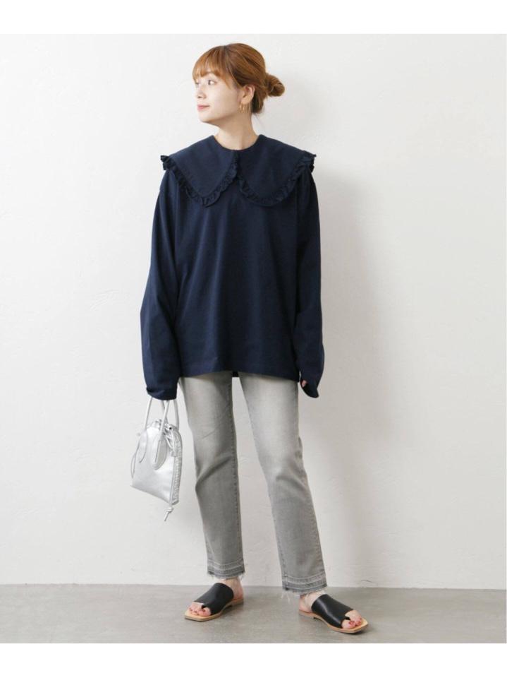 <<予約>>【HOLIDAY】SUPER FINE DRY PURITAN COLLAR ロングスリーブトップス◆
