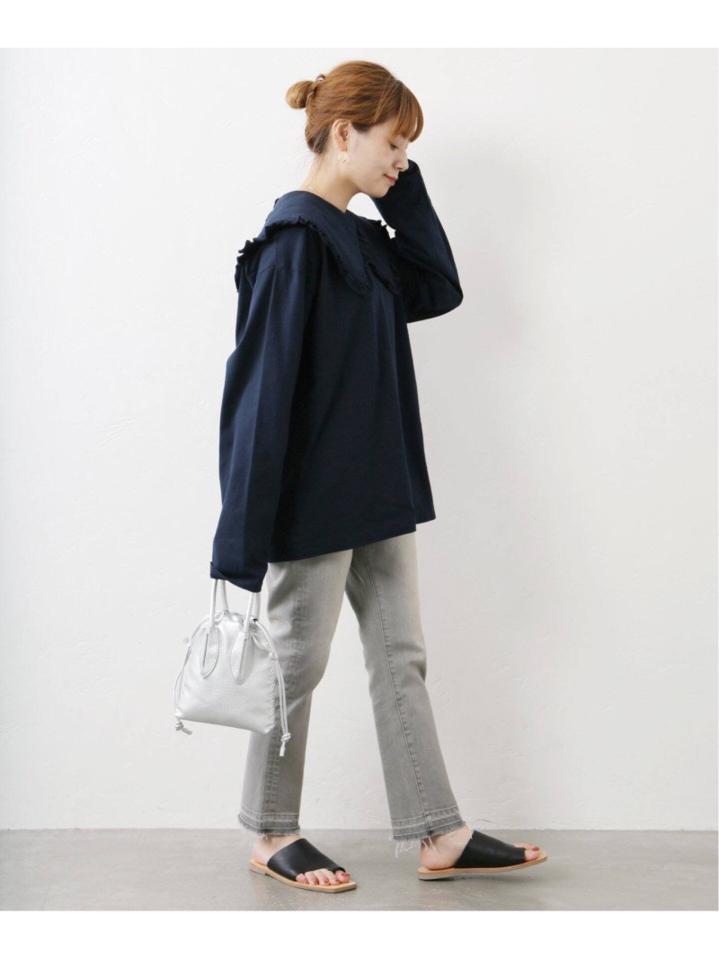 <<予約>>【HOLIDAY】SUPER FINE DRY PURITAN COLLAR ロングスリーブトップス◆