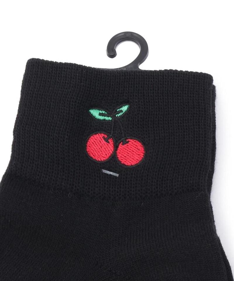 チェリー刺繍ソックス