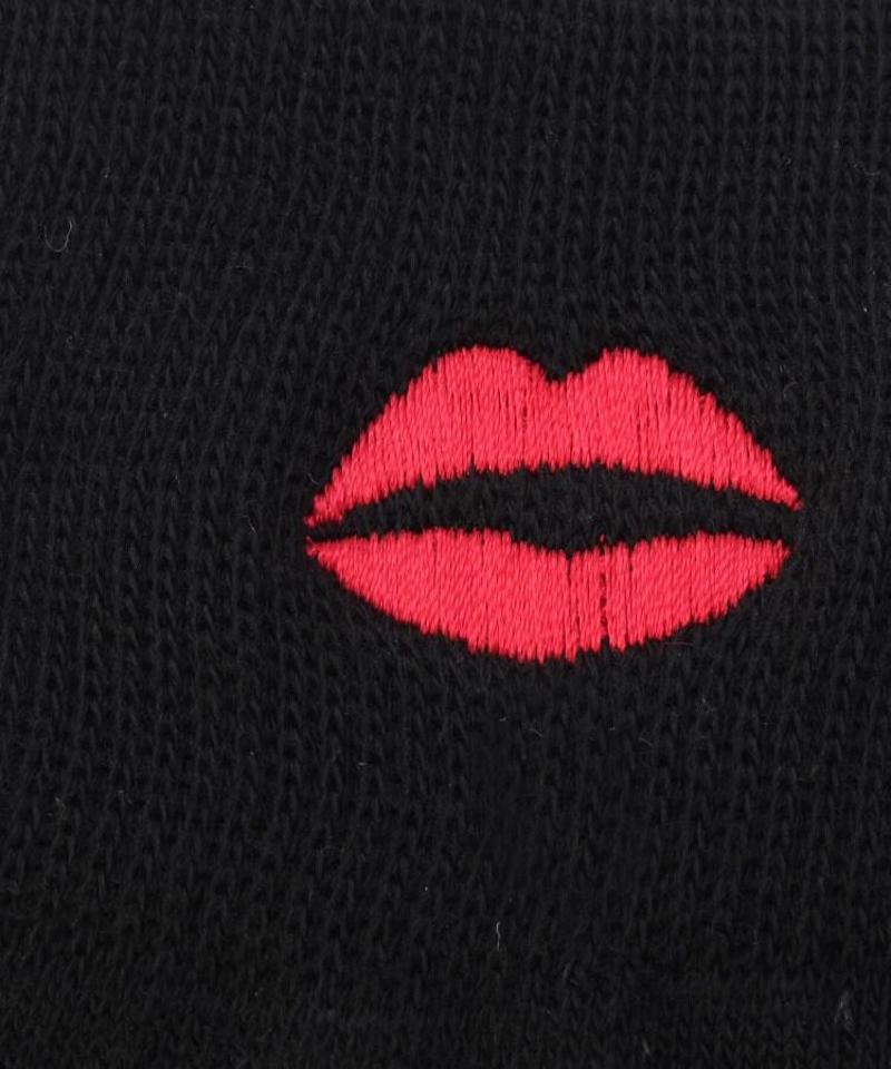 リップ刺繍ソックス
