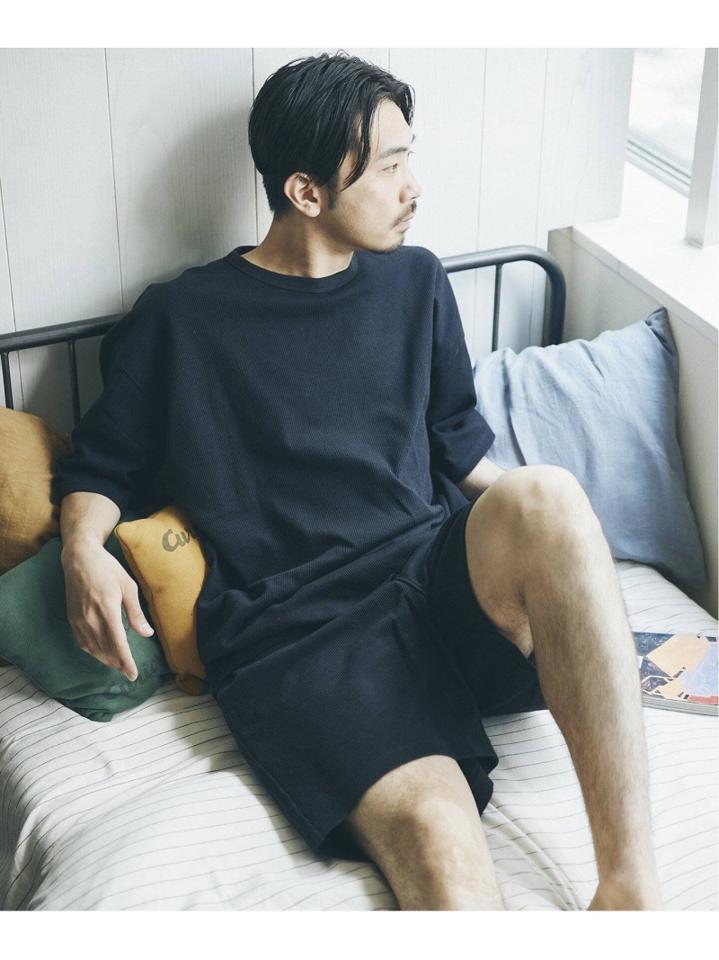 【Tシャツ+ショーツ+巾着袋の3点セット】TCワッフル ホームウェア セット