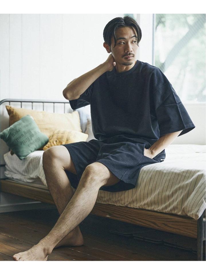 【Tシャツ+ショーツ+巾着袋の3点セット】TCワッフル ホームウェア セット