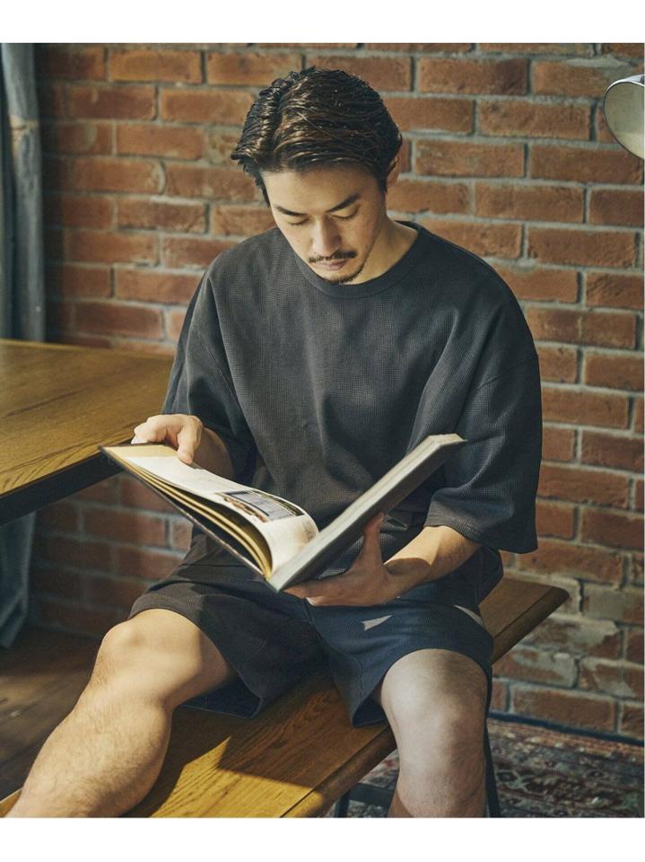 【Tシャツ+ショーツ+巾着袋の3点セット】TCワッフル ホームウェア セット