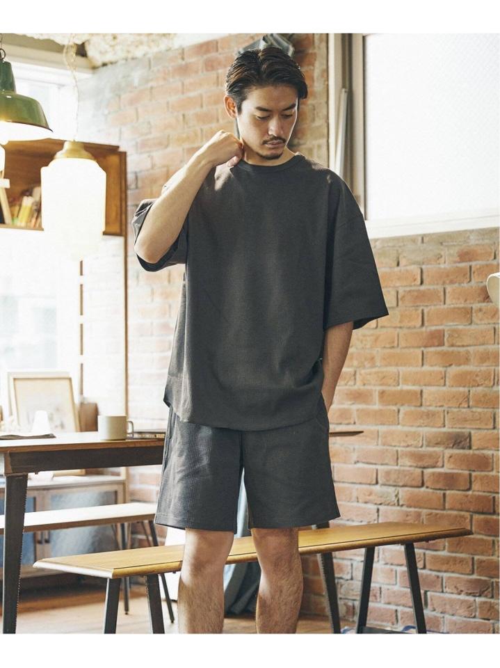 【Tシャツ+ショーツ+巾着袋の3点セット】TCワッフル ホームウェア セット