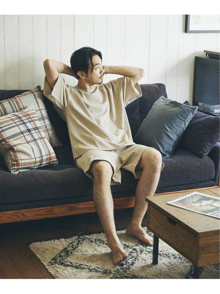 【Tシャツ+ショーツ+巾着袋の3点セット】TCワッフル ホームウェア セット