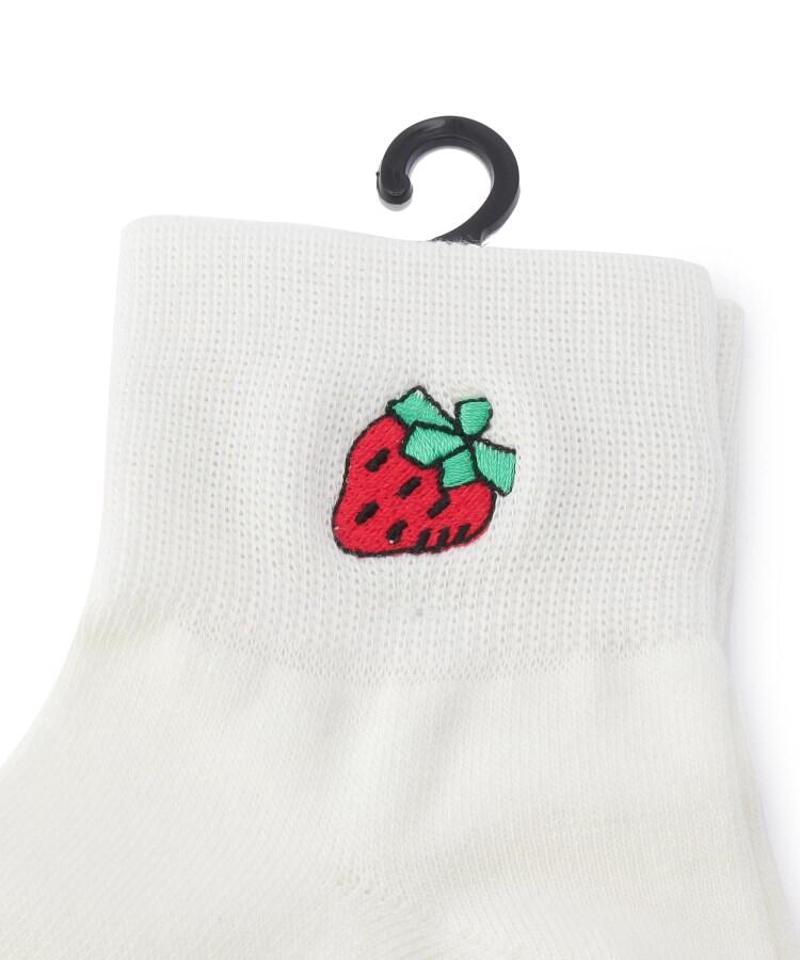 イチゴ刺繍ソックス