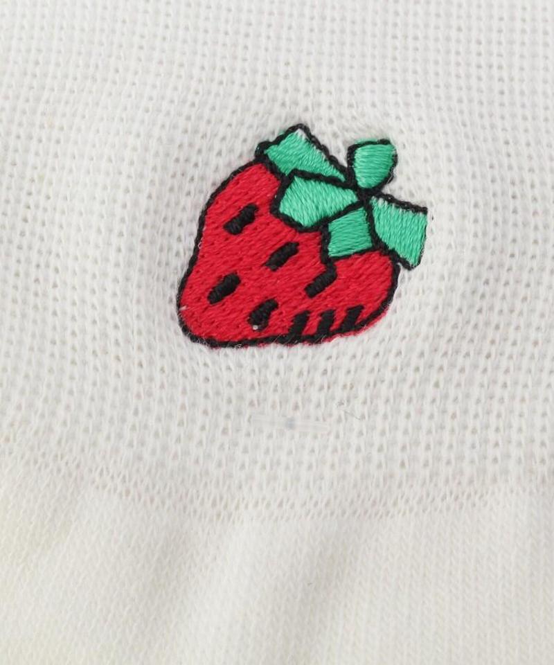 イチゴ刺繍ソックス