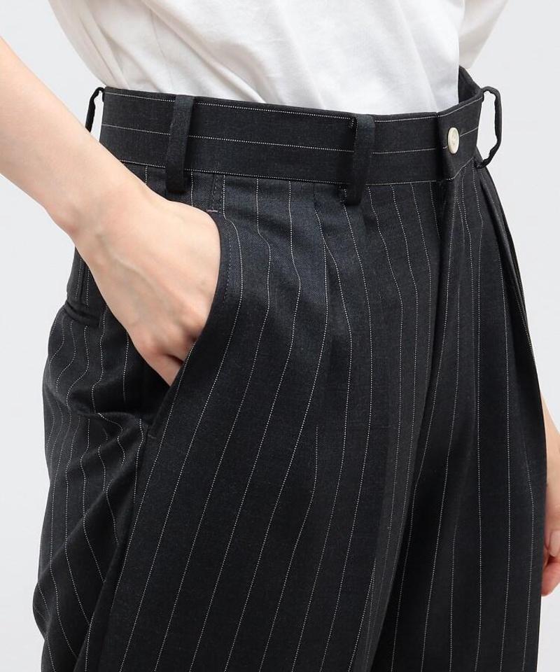 Super140'sピンストライプ グレーパンツ