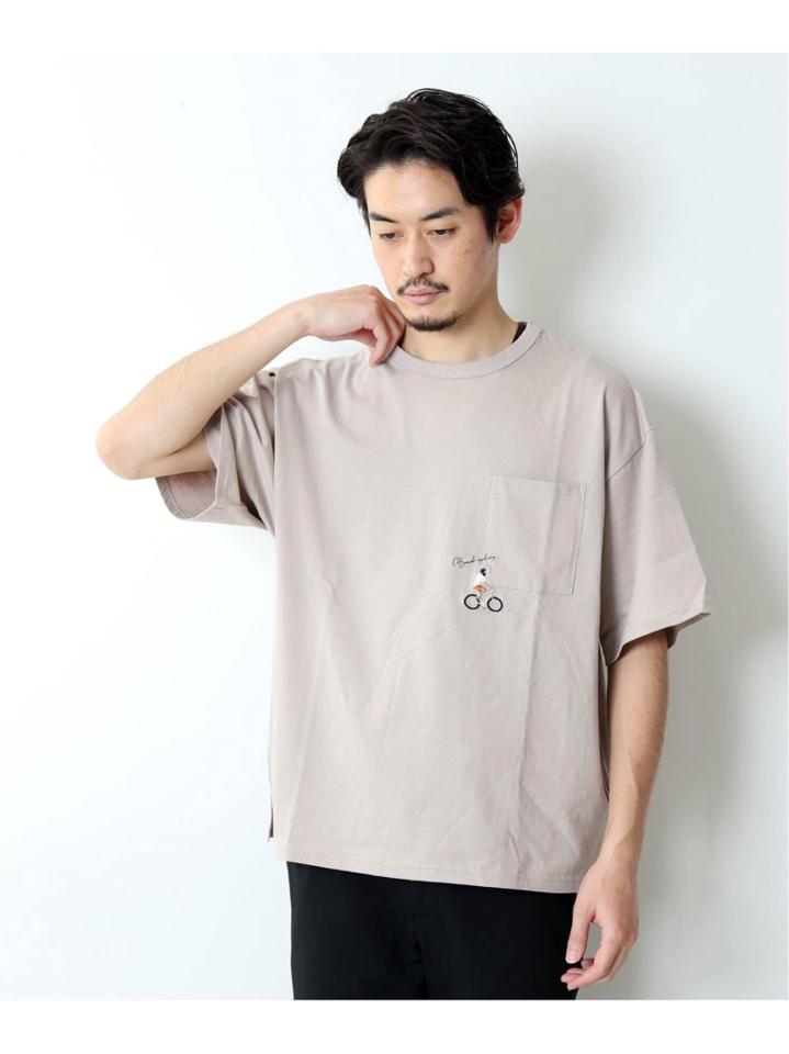 再入荷!<<追加>>【WEB限定】HOLIDAY EMB ビッグシルエット ポケットTシャツ