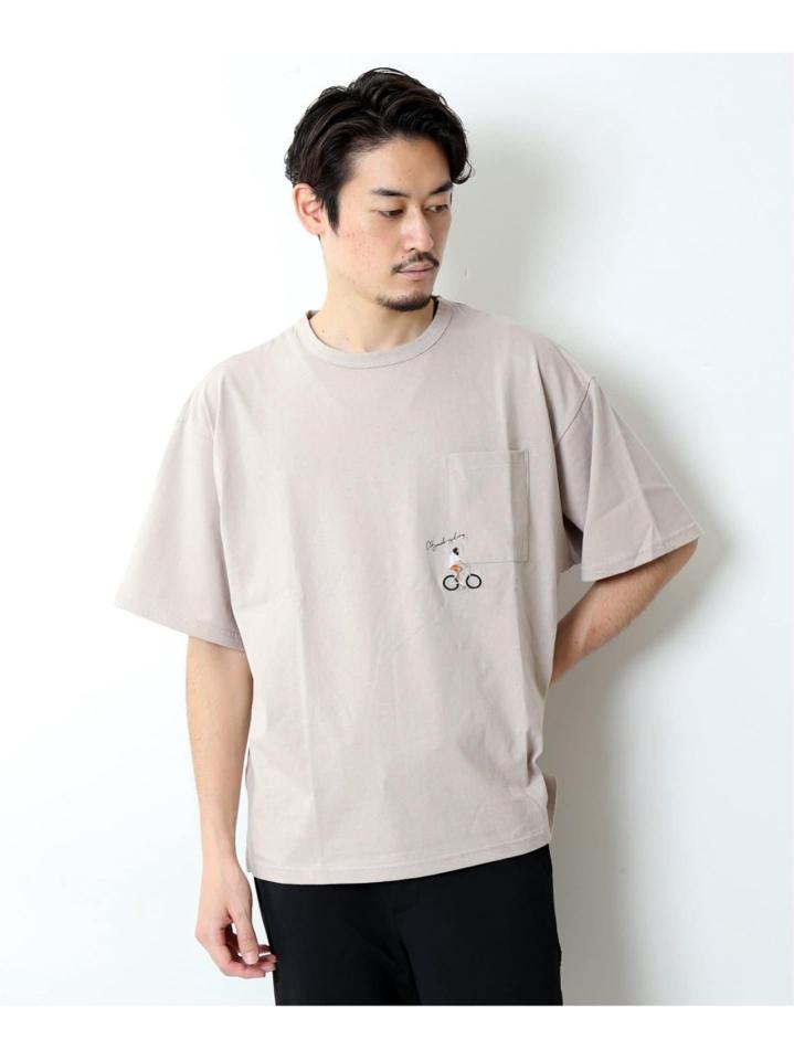 再入荷!<<追加>>【WEB限定】HOLIDAY EMB ビッグシルエット ポケットTシャツ
