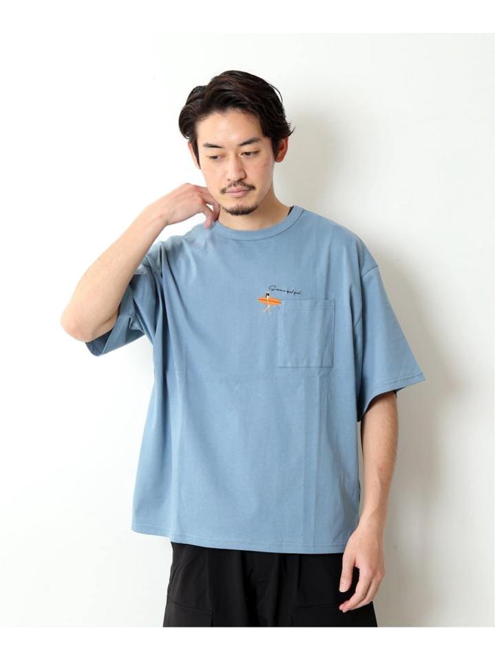 再入荷!<<追加>>【WEB限定】HOLIDAY EMB ビッグシルエット ポケットTシャツ