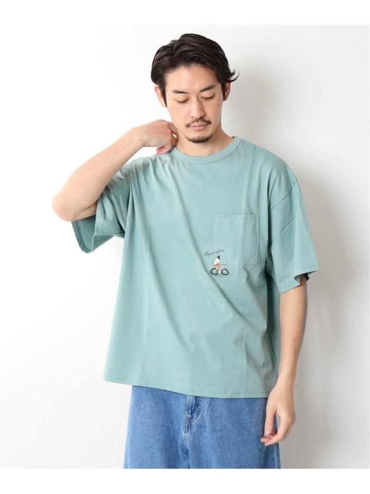 再入荷!<<追加>>【WEB限定】HOLIDAY EMB ビッグシルエット ポケットTシャツ