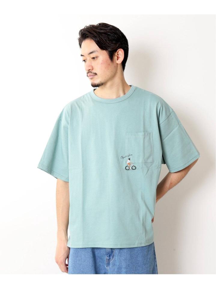 再入荷!<<追加>>【WEB限定】HOLIDAY EMB ビッグシルエット ポケットTシャツ