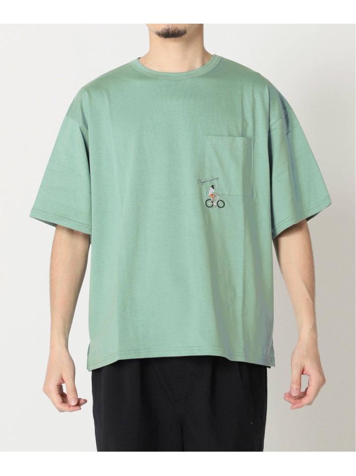 再入荷!<<追加>>【WEB限定】HOLIDAY EMB ビッグシルエット ポケットTシャツ