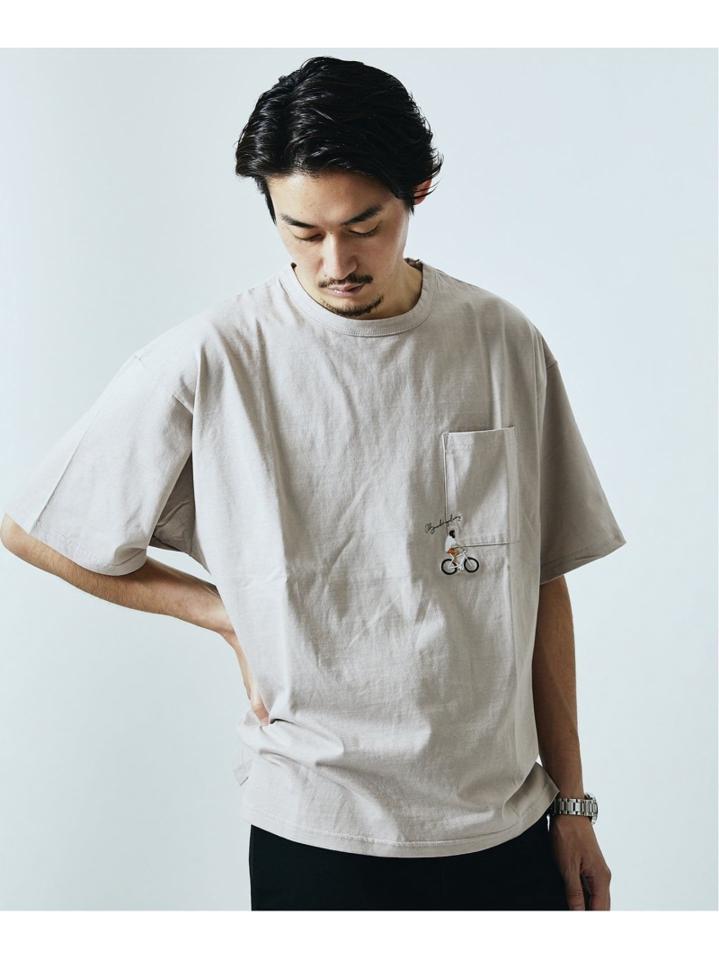 再入荷!<<追加>>【WEB限定】HOLIDAY EMB ビッグシルエット ポケットTシャツ