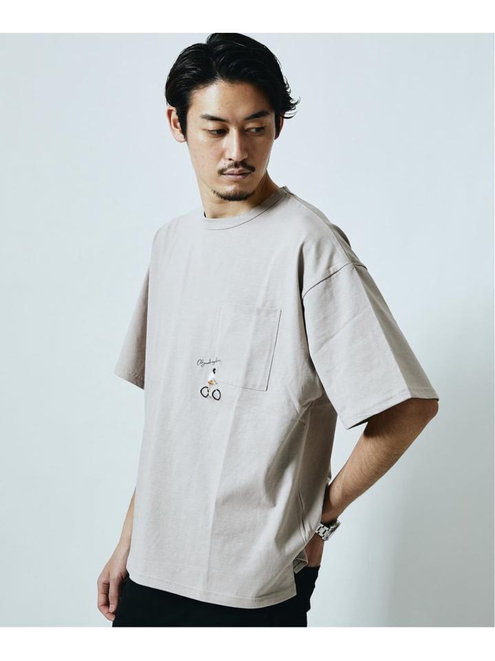 再入荷!<<追加>>【WEB限定】HOLIDAY EMB ビッグシルエット ポケットTシャツ