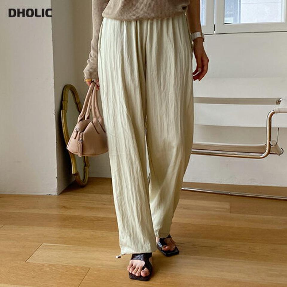2WAYストリングへムパンツ・全3色・t65579 レディース 【pt】 パンツ ズボン ロングパンツ ストリング 単色 無地 シンプル ストレート ジョガーパンツ カジュアル ラフ 春 夏 韓国 ファッション