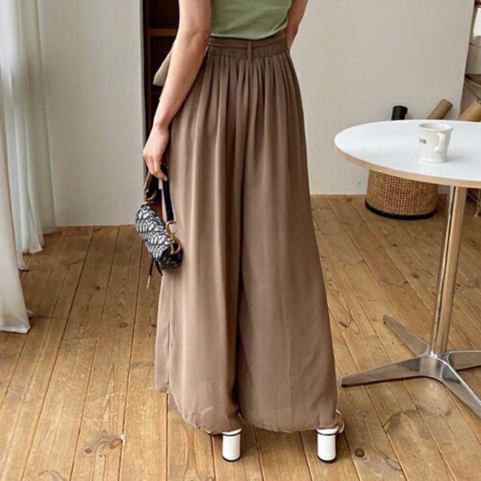 【只今10%OFF】スリットワイドラップパンツ・全3色・b65396 レディース 【pt】 パンツ ズボン ロングパンツ ラップデザイン ワイド スリット 単色 無地 ウエストゴム シフォン カジュアル ラフ 春 夏 韓国 ファッション