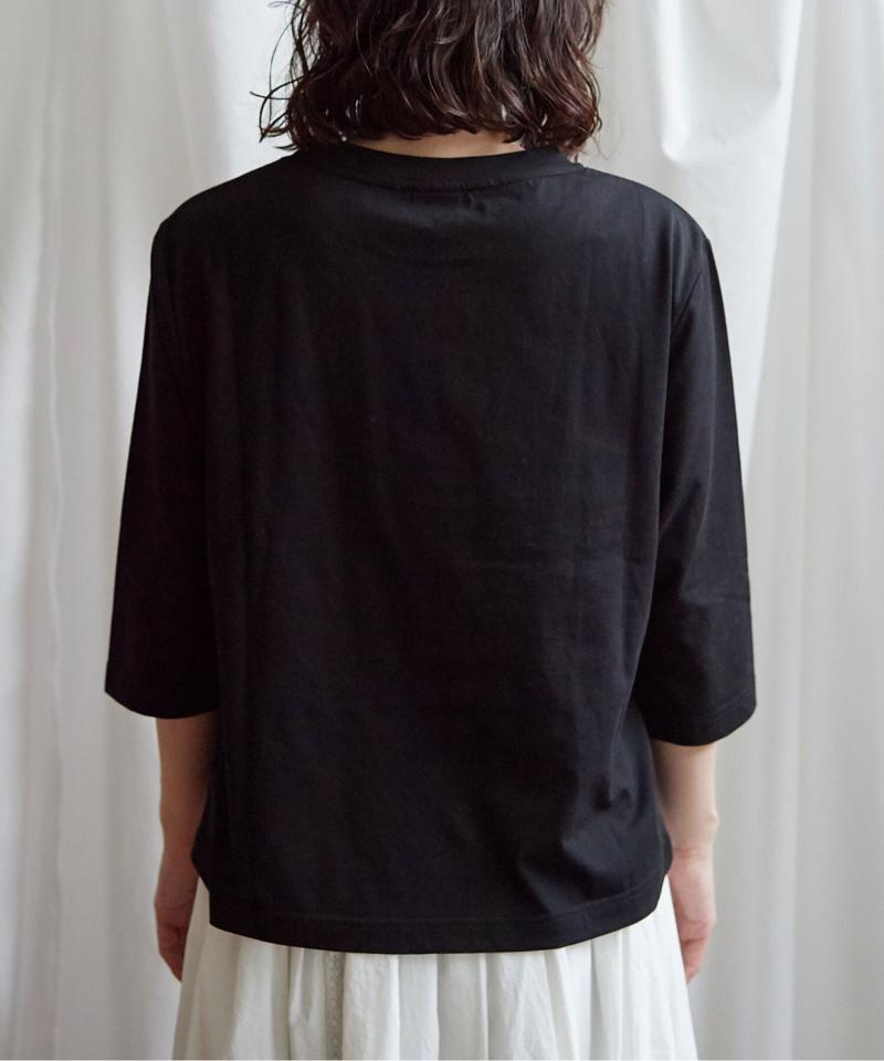 ○花飾り刺しゅう　7分袖プルオーバー（Lene non finito）