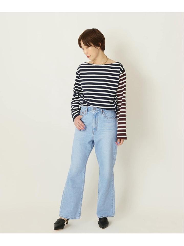 【INSCRIRE /アンスクリア】 BORDER LONG SLEEVE TEE:別注カットソー◆（JOURNAL STANDARD L'ESSAGE）