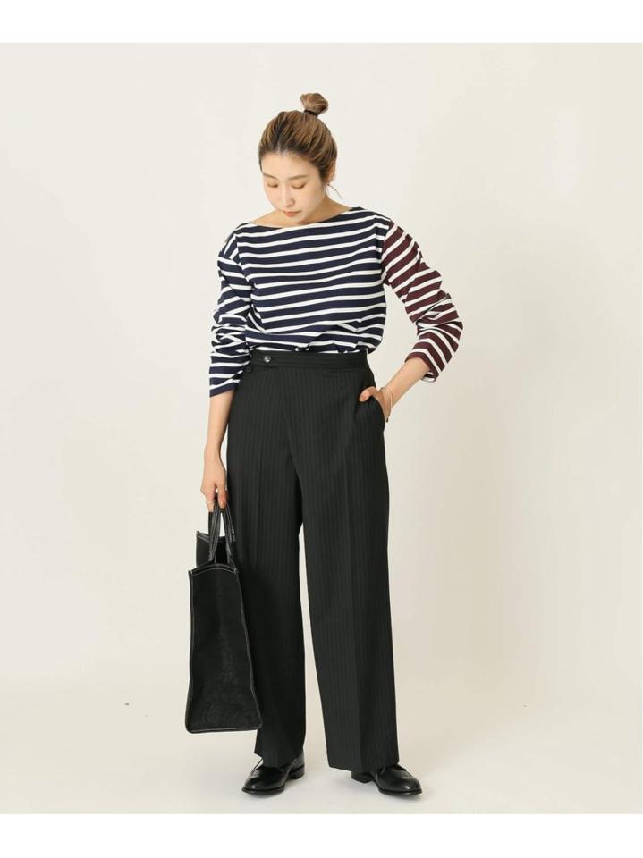 【INSCRIRE /アンスクリア】 BORDER LONG SLEEVE TEE:別注カットソー◆（JOURNAL STANDARD L'ESSAGE）