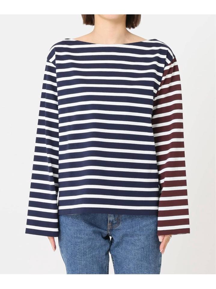 【INSCRIRE /アンスクリア】 BORDER LONG SLEEVE TEE:別注カットソー◆（JOURNAL STANDARD L'ESSAGE）