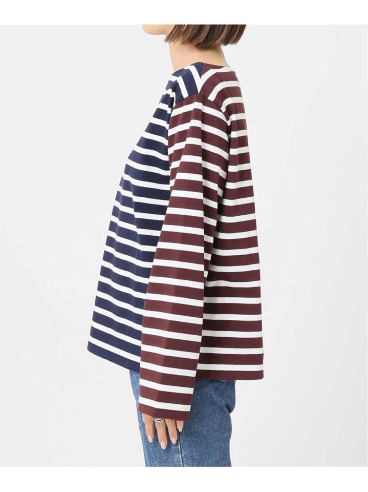 【INSCRIRE /アンスクリア】 BORDER LONG SLEEVE TEE:別注カットソー◆（JOURNAL STANDARD L'ESSAGE）
