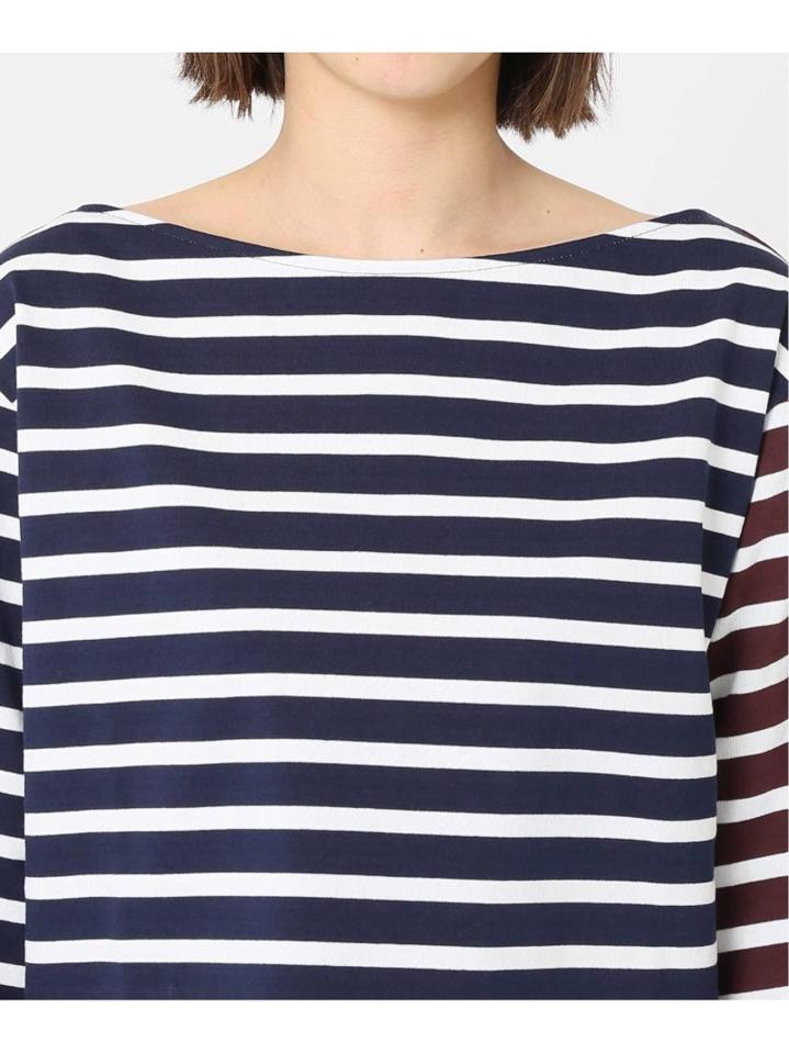 【INSCRIRE /アンスクリア】 BORDER LONG SLEEVE TEE:別注カットソー◆（JOURNAL STANDARD L'ESSAGE）