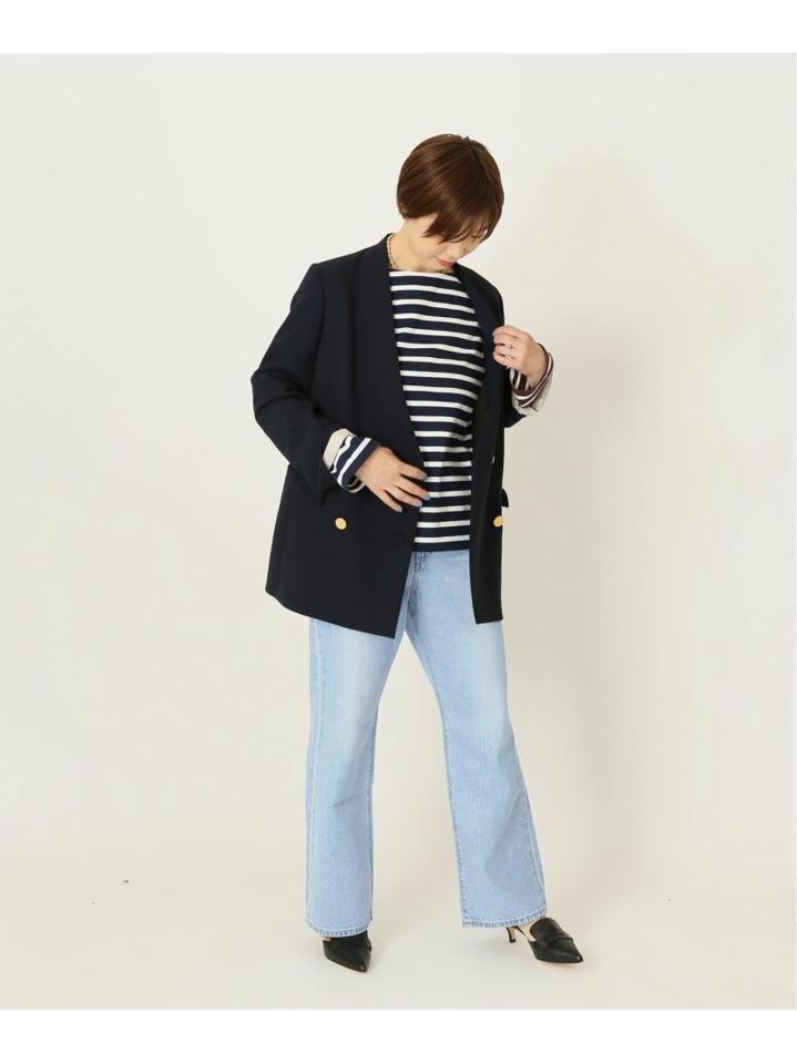 【INSCRIRE /アンスクリア】 BORDER LONG SLEEVE TEE:別注カットソー◆（JOURNAL STANDARD L'ESSAGE）