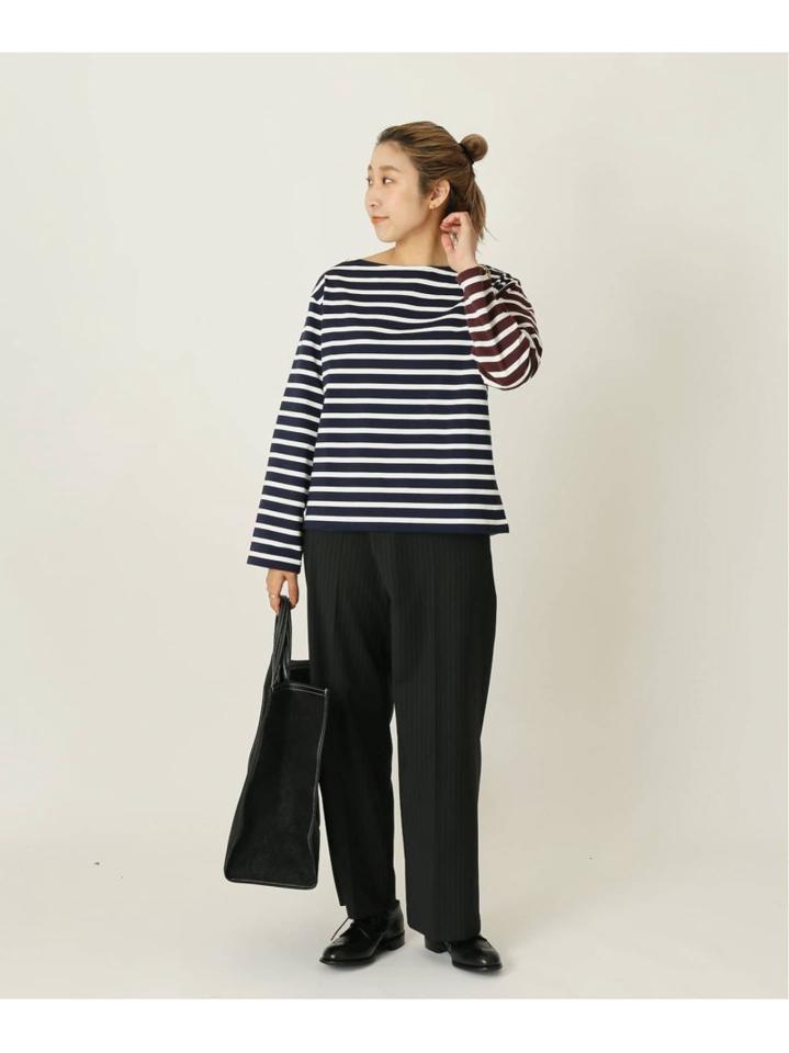 【INSCRIRE /アンスクリア】 BORDER LONG SLEEVE TEE:別注カットソー◆（JOURNAL STANDARD L'ESSAGE）