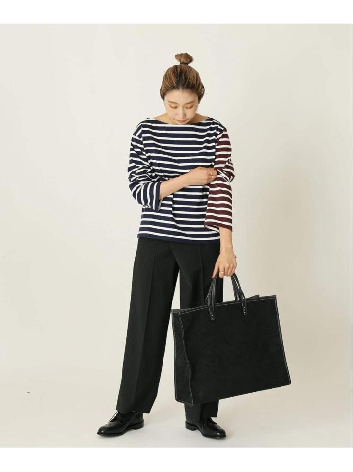 【INSCRIRE /アンスクリア】 BORDER LONG SLEEVE TEE:別注カットソー◆（JOURNAL STANDARD L'ESSAGE）