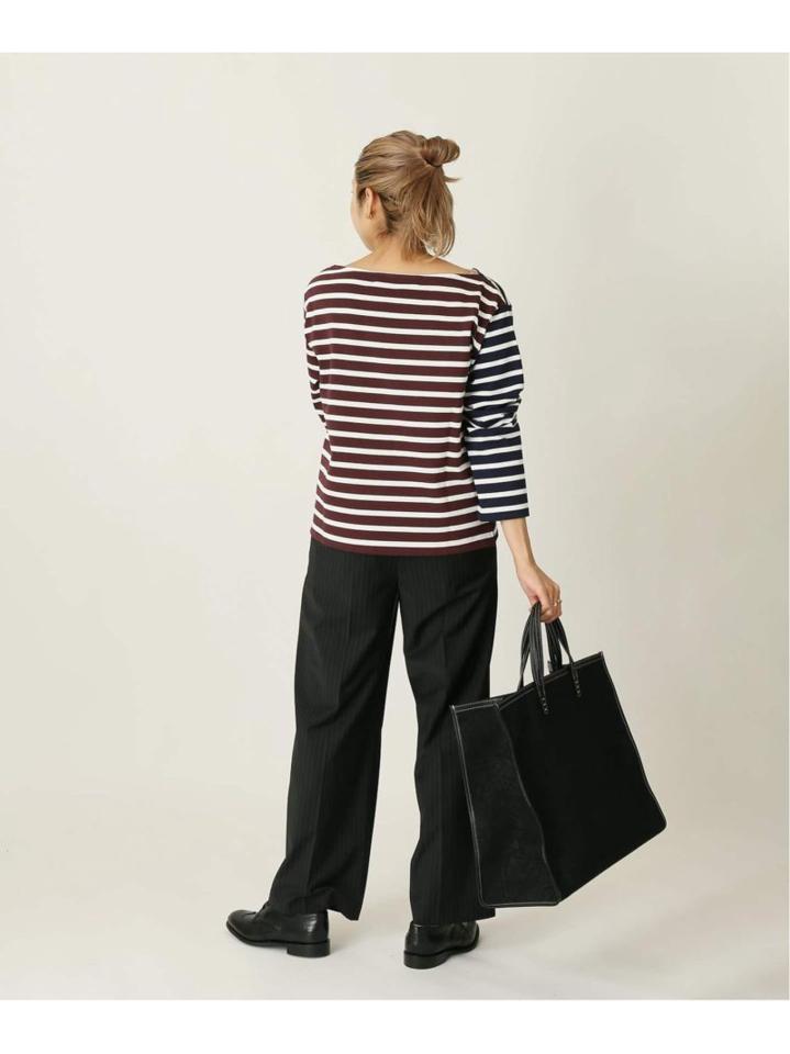 【INSCRIRE /アンスクリア】 BORDER LONG SLEEVE TEE:別注カットソー◆（JOURNAL STANDARD L'ESSAGE）