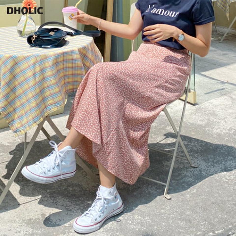 小花柄フレアスカート・全3色・b57710 レディース 【sk】 スカート ロング フレア 花柄 小花柄 フェミニン 可愛い かわいい Aライン 春 夏 韓国ファッション