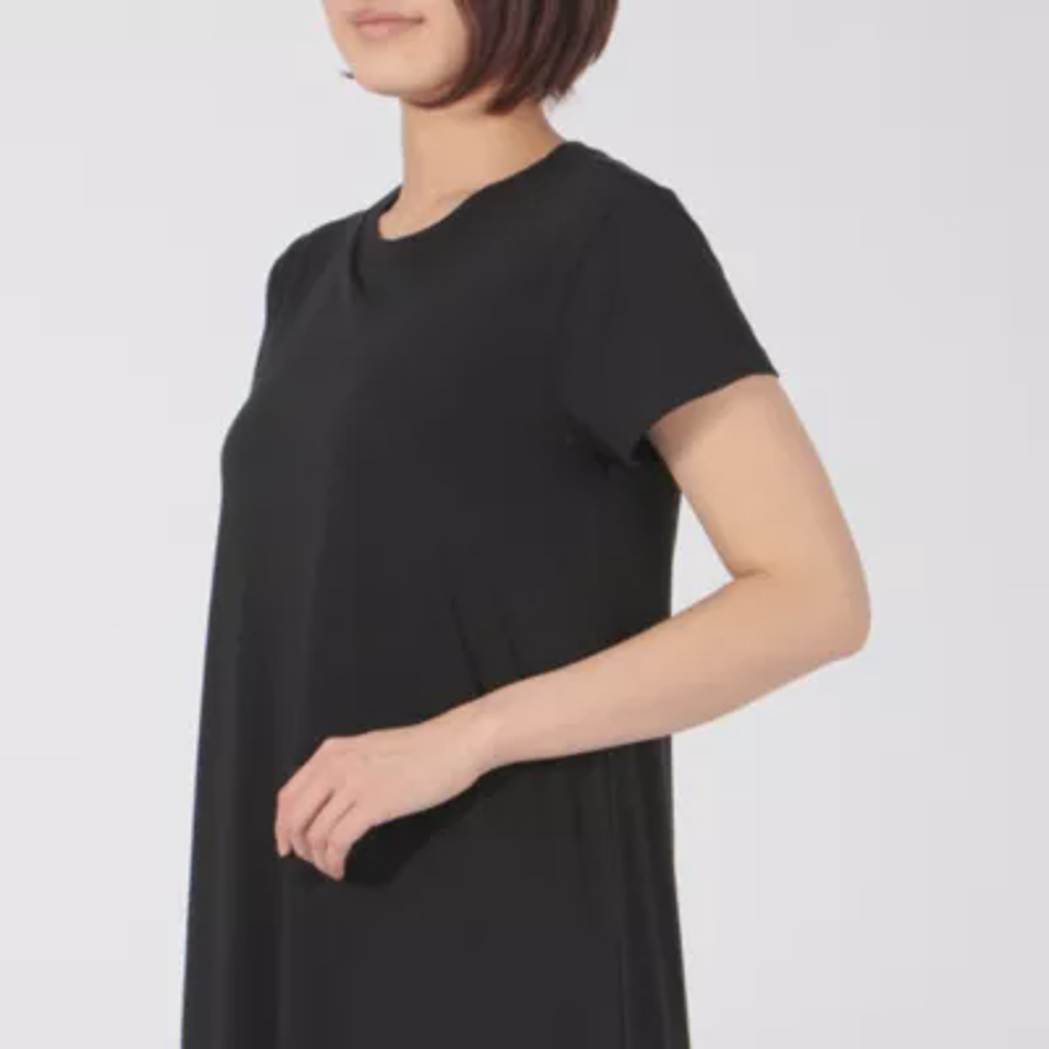 【洗える】カップ付バックドレープワンピース