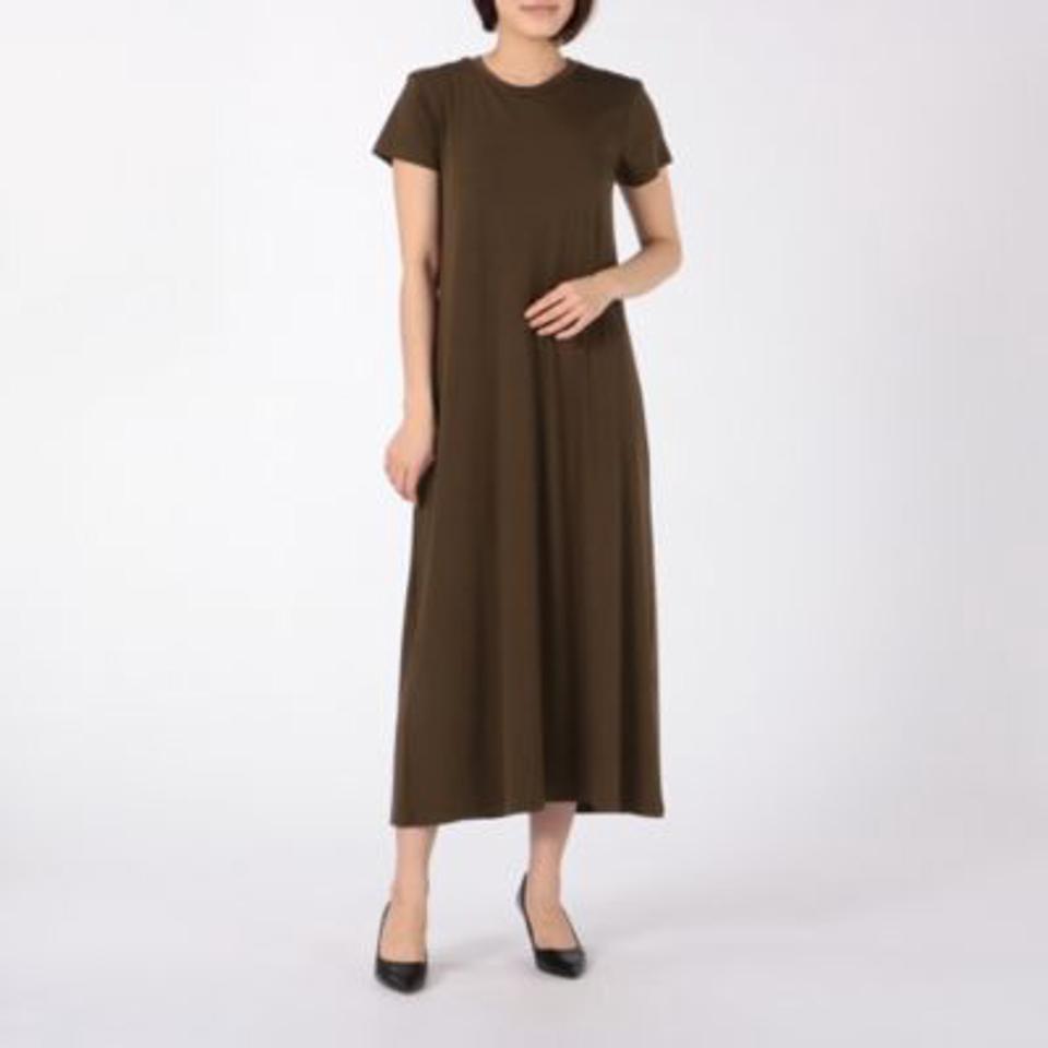 【洗える】カップ付バックドレープワンピース