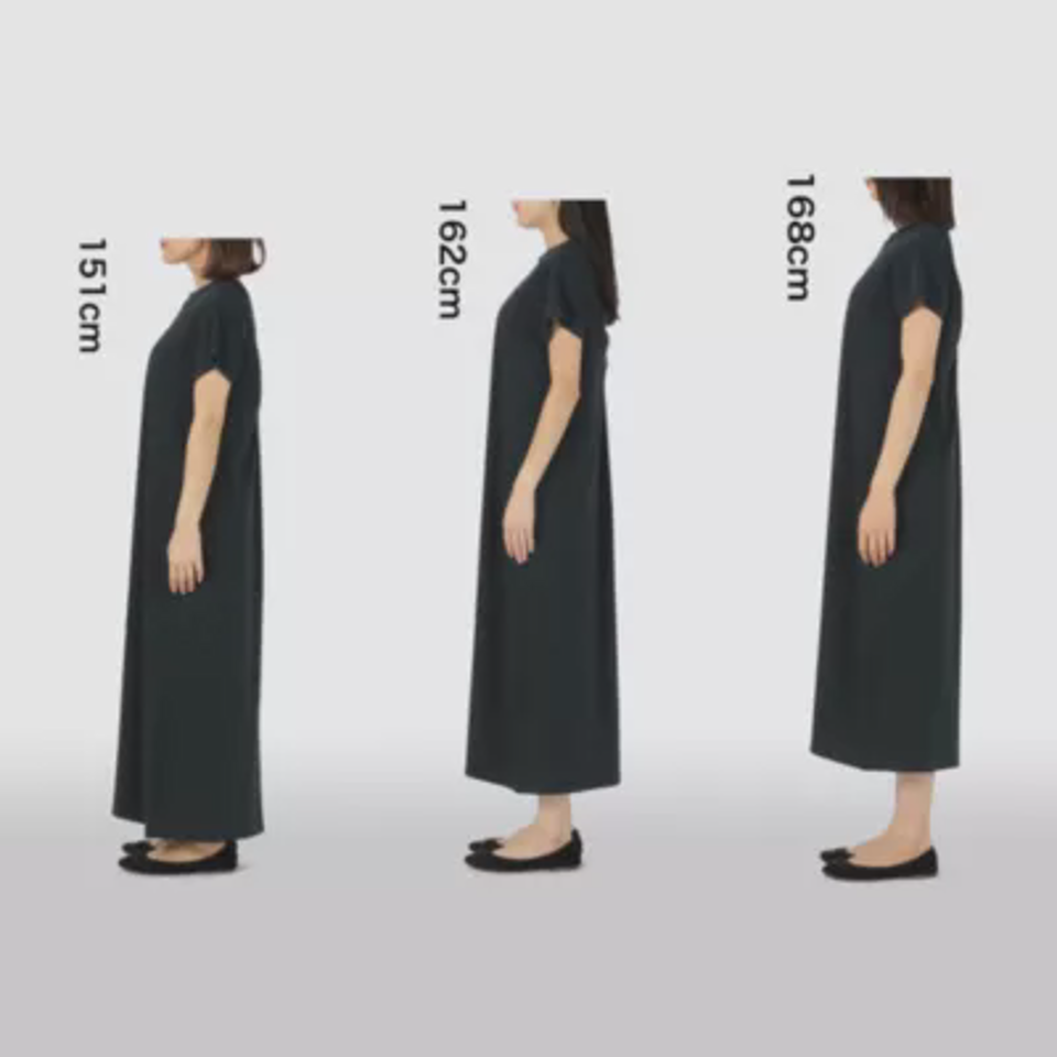 【洗える】カップ付バックドレープワンピース