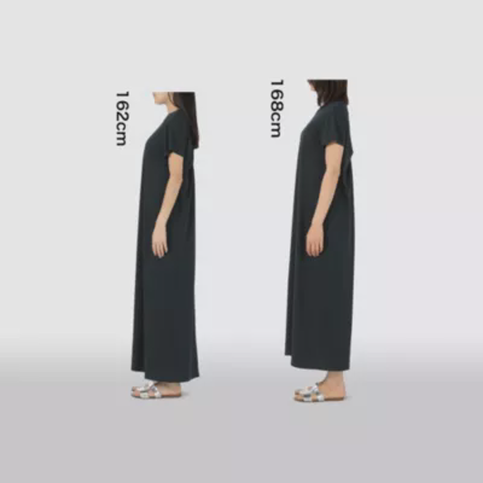 【洗える】カップ付バックドレープワンピース