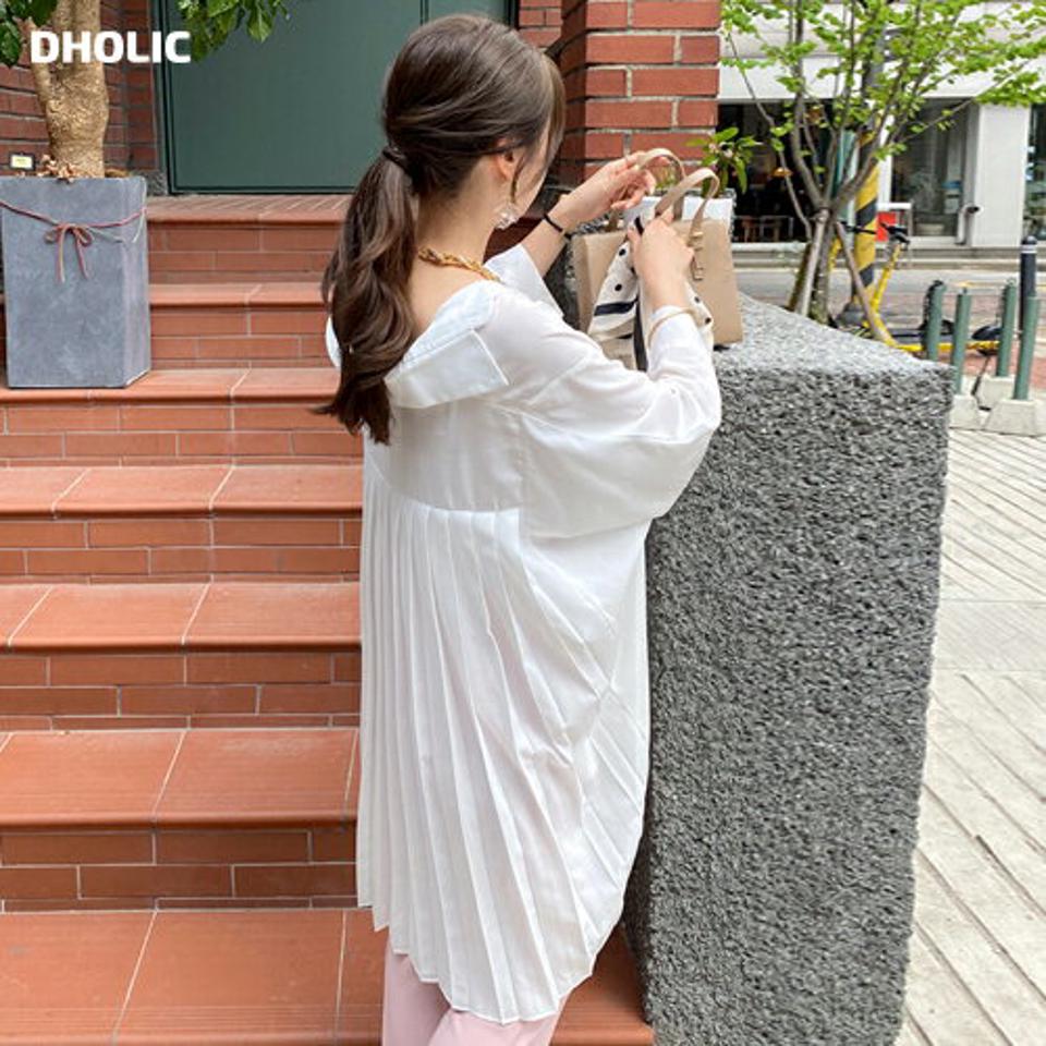 【全品10%OFF】カラーバックプリーツブラウス・全3色・t69230 レディース 【bl】【トップス ブラウス プリーツ バックプリーツ バックシャン シンプル フェミニン 揺れ感 可愛い かわいい 長袖 ゆったり 春 夏 秋 韓国 ファッション】【ハイホリHIHOLLI】