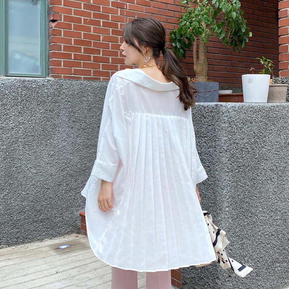 【全品10%OFF】カラーバックプリーツブラウス・全3色・t69230 レディース 【bl】【トップス ブラウス プリーツ バックプリーツ バックシャン シンプル フェミニン 揺れ感 可愛い かわいい 長袖 ゆったり 春 夏 秋 韓国 ファッション】【ハイホリHIHOLLI】