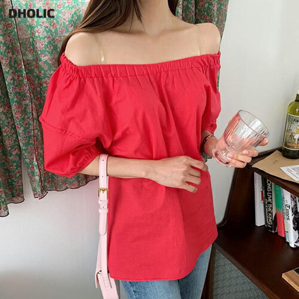 リネン混2WAYブラウス・全3色・t65598 レディース 【bl】 トップス ブラウス 半袖 ハーフスリーブ オフショルダー リネン 単色 無地 シンプル 可愛い かわいい パフ袖 パフスリーブ 春 夏 韓国 ファッション