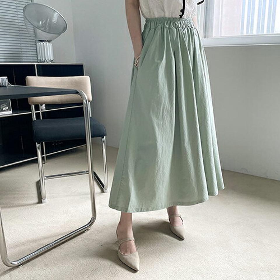 ウエストゴムワイドパンツ・全4色・t69263 レディース 【pt】 パンツ ズボン ロングパンツ ワイドパンツ スカンツ 単色 無地 シンプル カジュアル ラフ ウエストゴム 春 夏 韓国 ファッション ハイホリHIHOLLI