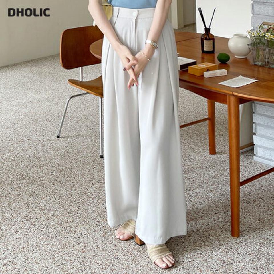 ディープタックスラックス・全3色・t69259 レディース 【pt】 スラックス パンツ ズボン ロングパンツ タック 単色 無地 シンプル 大人 きれいめ カジュアル ワイド 春 夏 韓国 ファッション ハイホリHIHOLLI