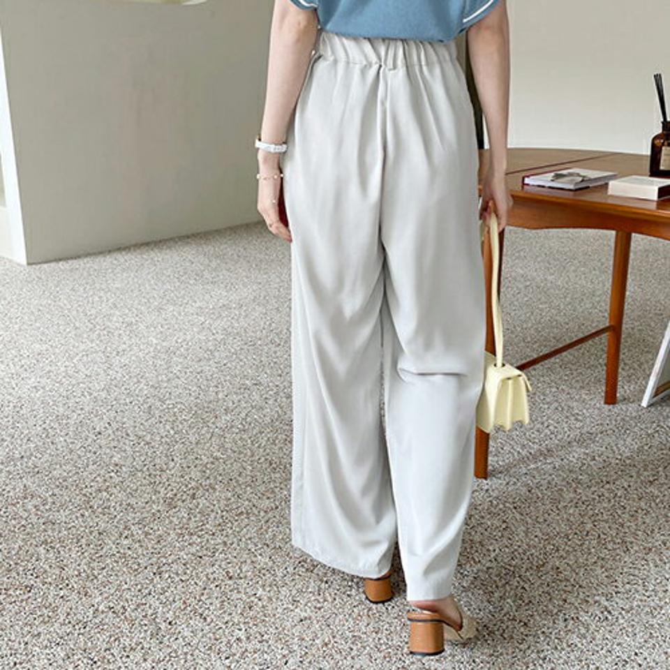 ディープタックスラックス・全3色・t69259 レディース 【pt】 スラックス パンツ ズボン ロングパンツ タック 単色 無地 シンプル 大人 きれいめ カジュアル ワイド 春 夏 韓国 ファッション ハイホリHIHOLLI