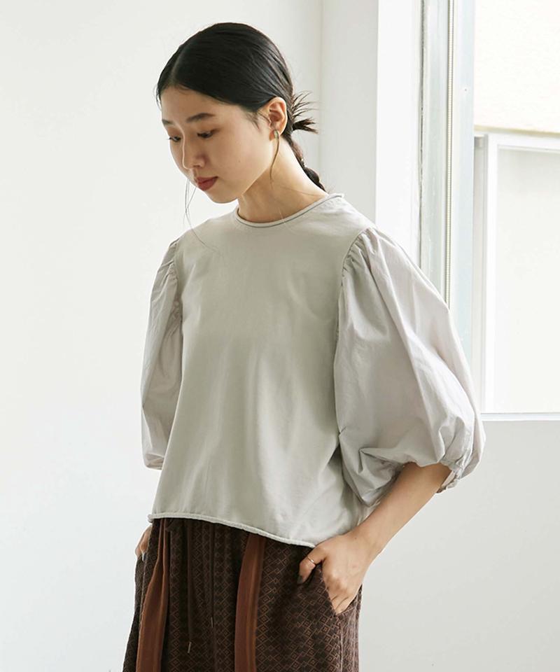 ○クリアスピン製品染め 五分袖パフプルオーバー（cardo fabrica）